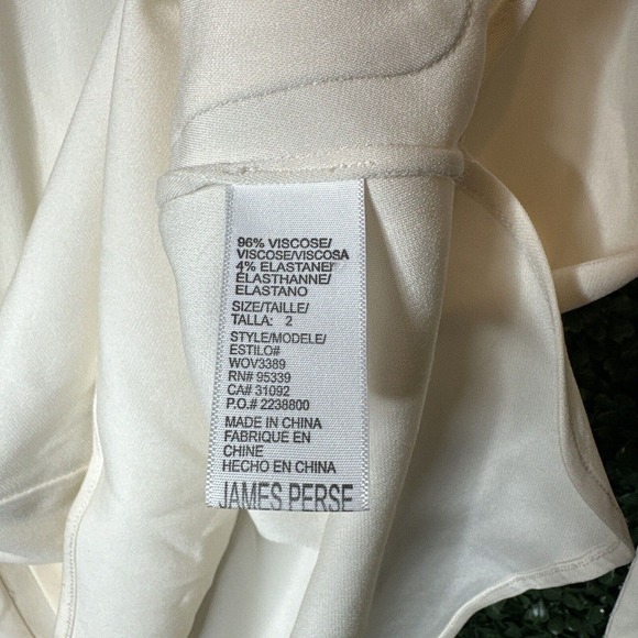 James Perse Medium Women Cream Ivory Hi-Lo Silky Tunic Size 2 - Picture 5 of 8
